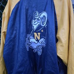 Vintage 1990s Men’s Sz XXL Steve & Barry U.S. Naval Academy Leather Letter Jacket