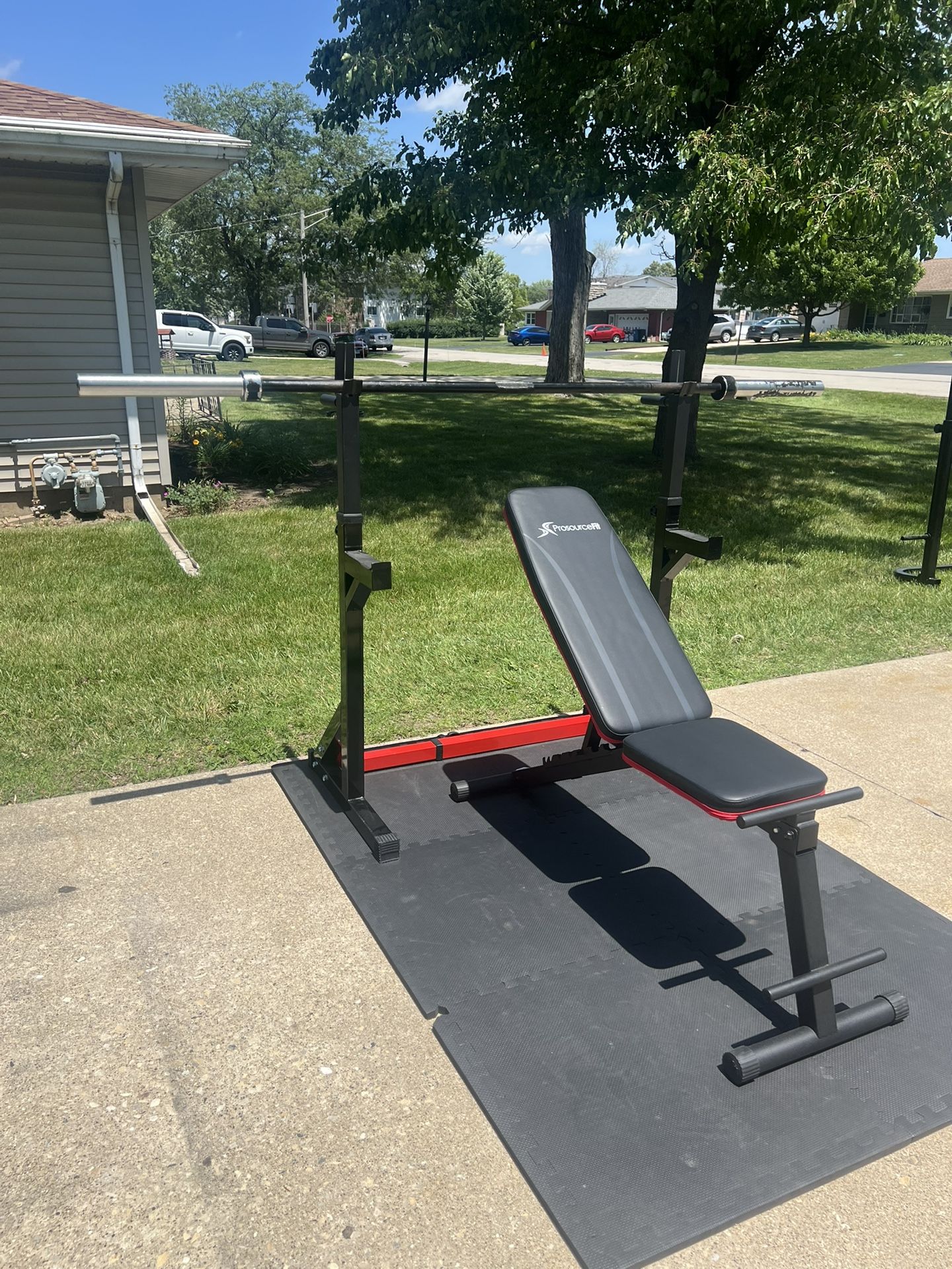 Olympic Rack With Bench And Olympic Barbell