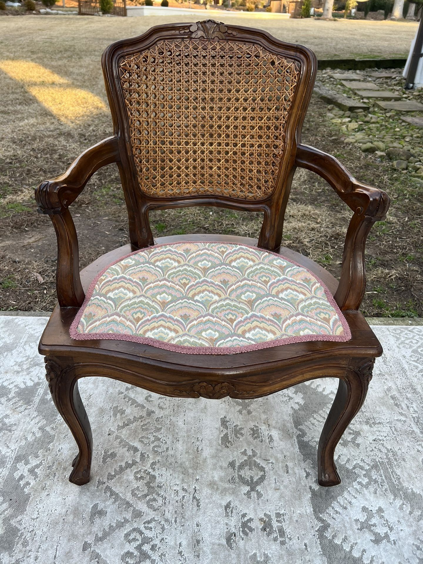 French Louis XV caned bergere chair $69