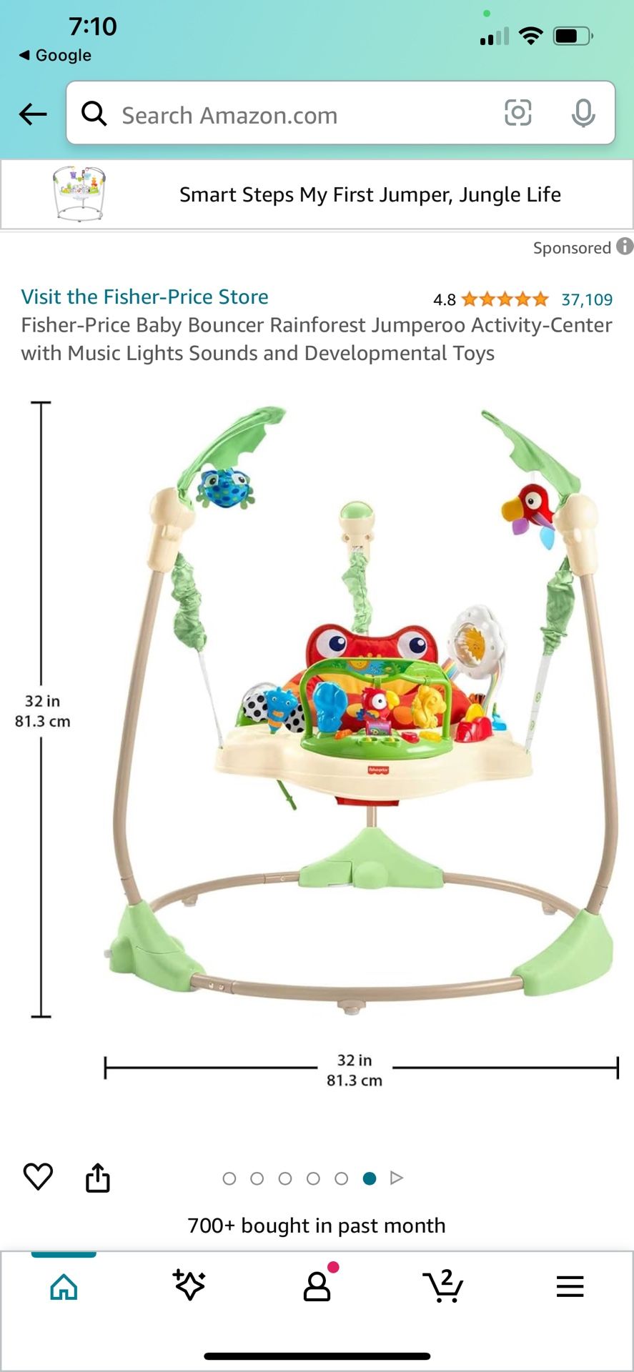 Fisher-Price - Baby Bouncer Rainforest 