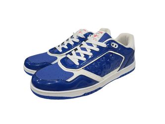 True Religion Jones Blue Patent Leather Low Top Sneaker Shoes Men's 11 Rare