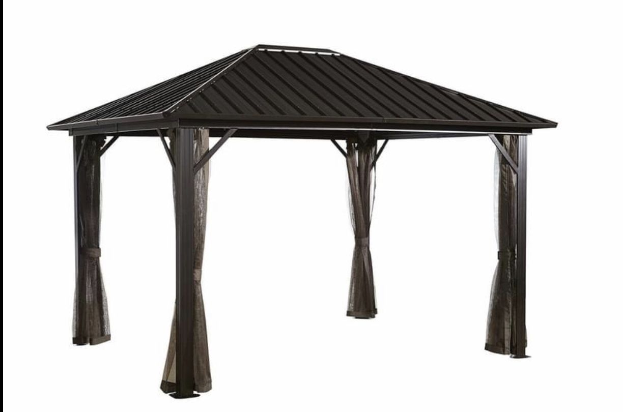 Sojag Genova Hardtop Gazebo, 12 ft. x 16 ft. Dark Brown