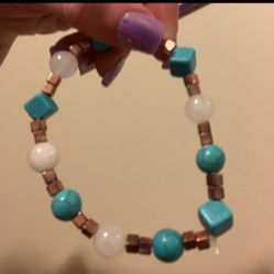 Turquoise and Copper Beaded Bracelet