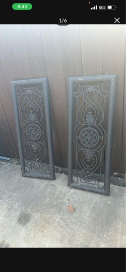 Pair of Decorative Wrought Iron Wall Panels