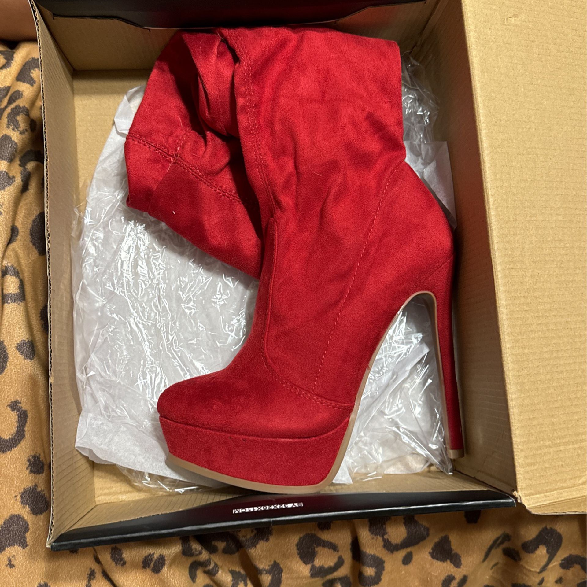 Red Thigh High Heel boots/stilettos