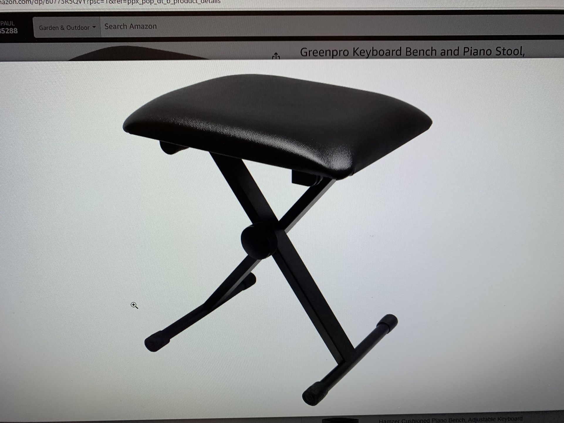 Donner, Piano Bench Adjustable, Keyboard, Bench, Portable Stool, Collapses