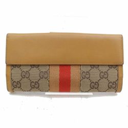 Authentic Gucci Brown Canvas Long Wallet 11339
