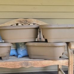 Set Of 4 New Deck Rail Planters 