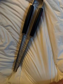 Long BBQ Tongs with Black Handles