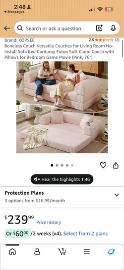 Pink foldable futon couch bed