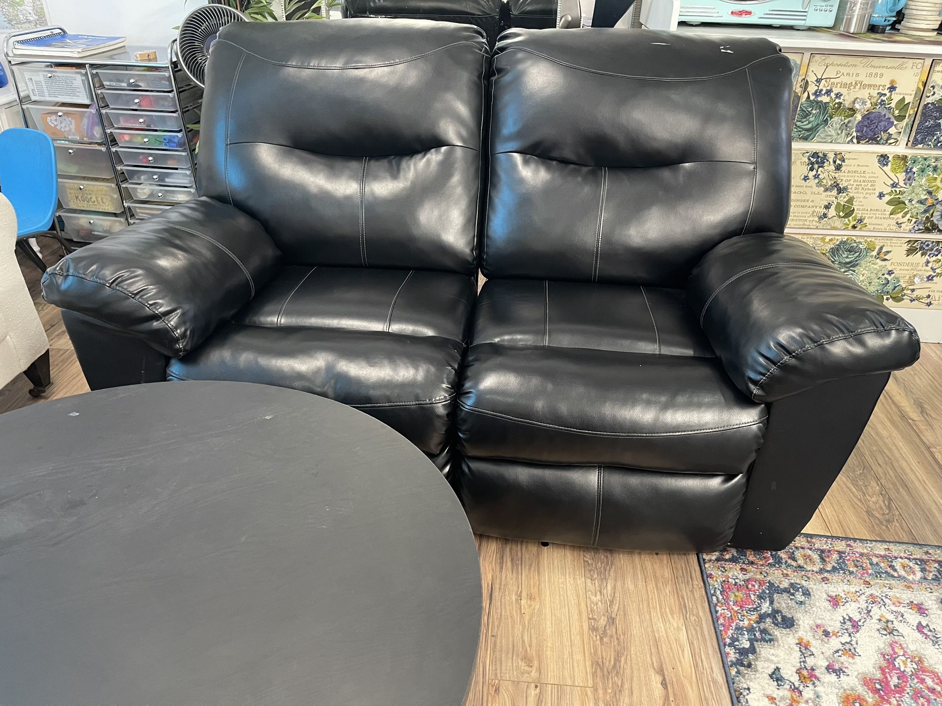 Leather loveseat with Recliners