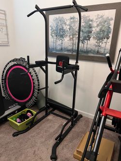 KiNGKANG Power Tower Adjustable Height Pull Up & Dip Station Multi-Functio Strength Training