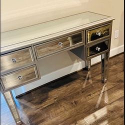 Mirrored tables desk, nightstand, end table, vanity, make up drawer