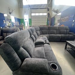 Brand New Powered Fabric Sectional!