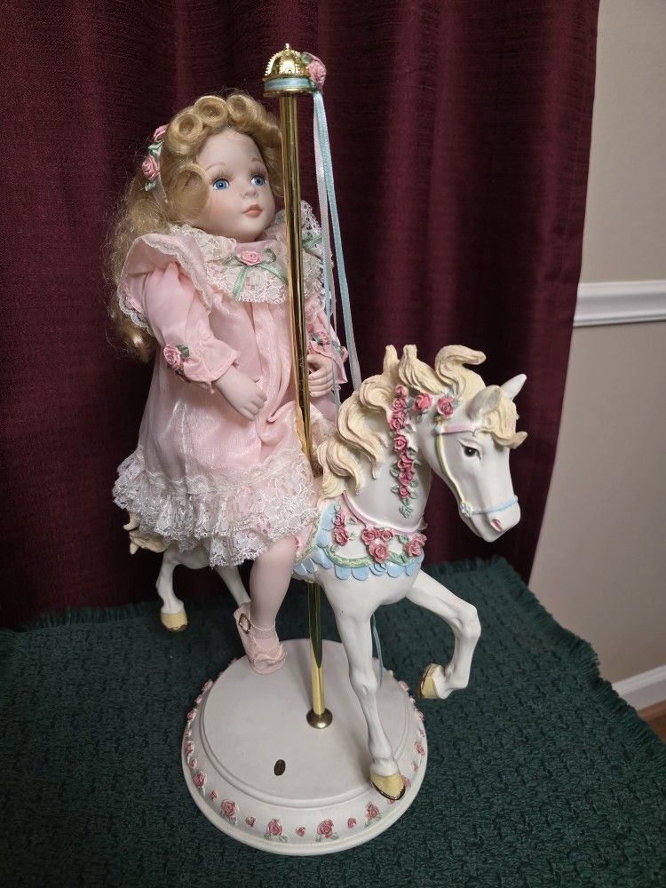 Porcelain Doll And Carousel Horse