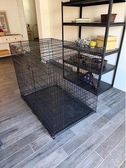Kennel large dog crate 54-Inch Drop Pin Crate for Giant Breeds Over 100 lbs, Double Door Dog Crate