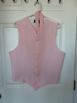 Pink Dress Vest with Matching Tie and Handkerchief