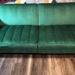 Queer Eye Farnsworth Futon, Green Velvet