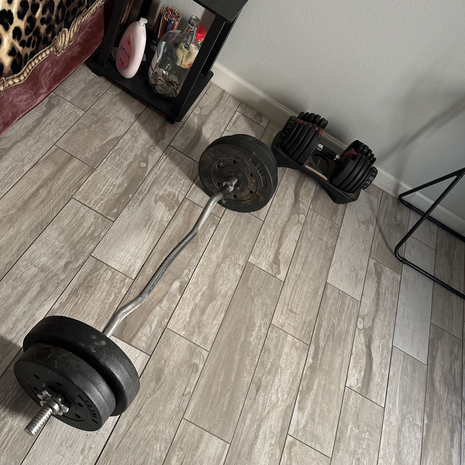 Curl Bar And Dumbell