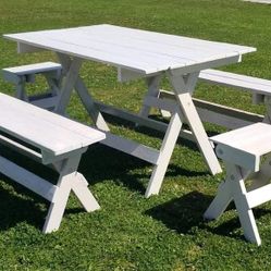 Rustic Folding Picnic Table Set