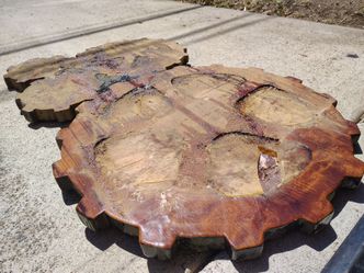 Wood Gear shaped coffee table top