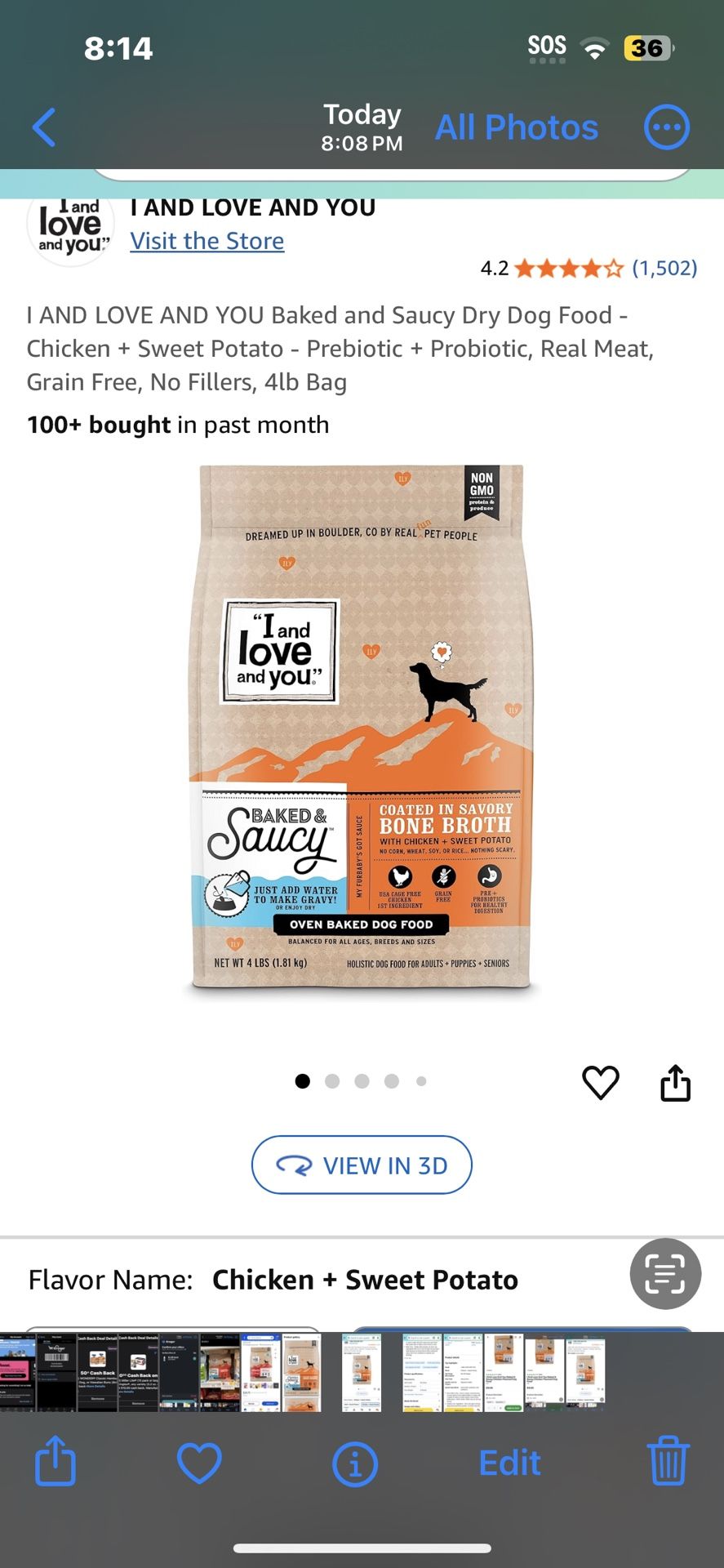 I AND LOVE AND YOU DOG FOOD