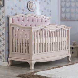Romina Cleopatra Convertible Crib With Tufted Panel Bruno Rosso