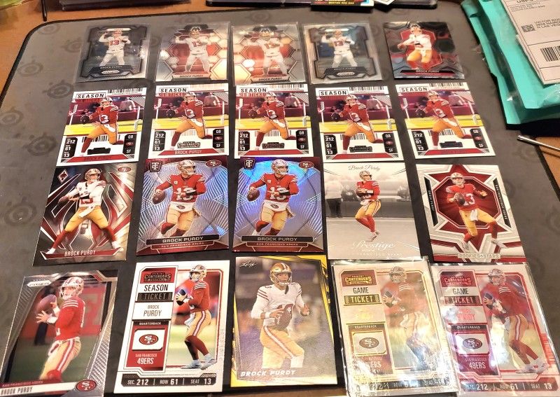 Lot Of 20 Random San Francisco 49ers Brock Purdy Football Cards ALL FOR $25