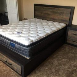 Miten Bedroom Set Queen or King Bed Dresser Nightstand and Mirror WİTH İNTEREST FREE PAYMENT OPTİONS 