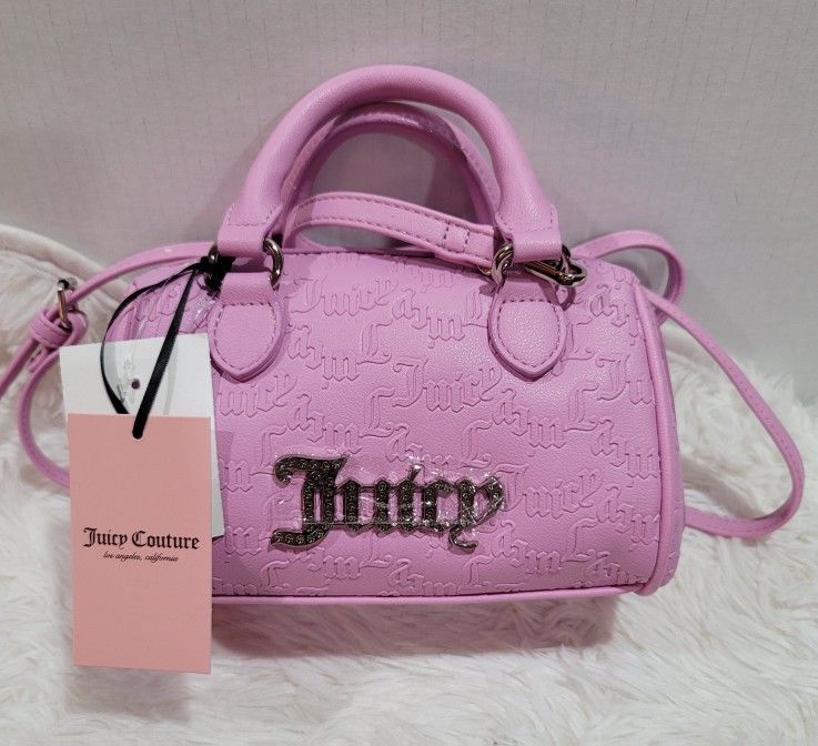  Juicy Couture Fondant Pink Semi Charmed Satchel Small Crossbody Bag Brand New 