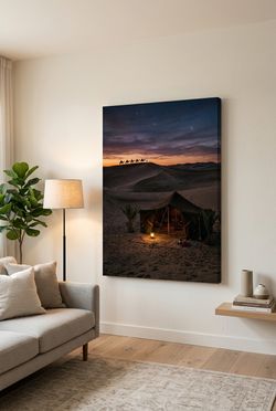 Canvas Wall Art (Desert Tent at Dusk)