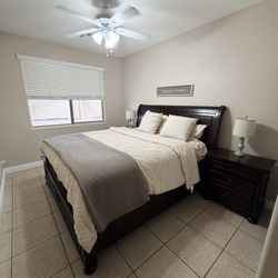 King Bed Set with Mattress, Box Spring & 2 Matching Nightstands
