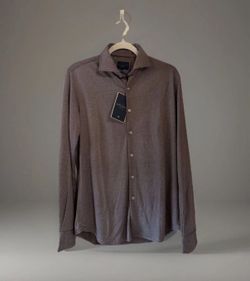 Marc Asher New York Men's Brown Button Down Long Sleeve Shirt Size Small NWT