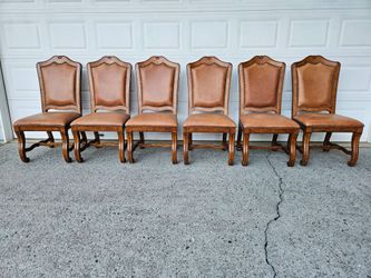 Stanley Furniture Leather Dining Side Chairs Set Of 6