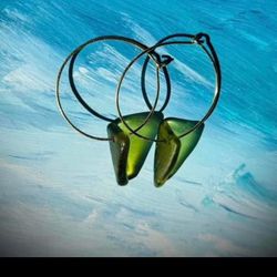 Sea Glass In 18k Hoop Earrings