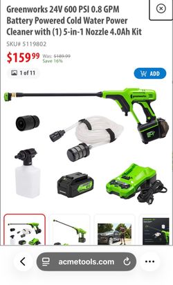 Greenworks 24v power washer  portable