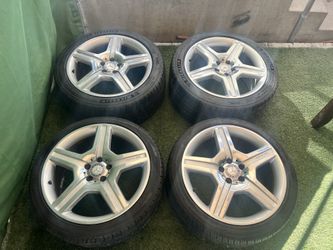 MERCEDES 19” AMG ORIGINAL SILVER POLISH FACE- STAGGERED RIMS - W221 -S550- CL550 🇩🇪🇩🇪🇩🇪🇩🇪