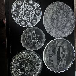 Decorative Glass Plates  Various Sizes 