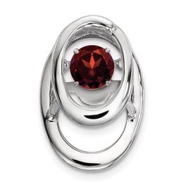 QBPD32JAN Sterling Silver Floating Garnet slide