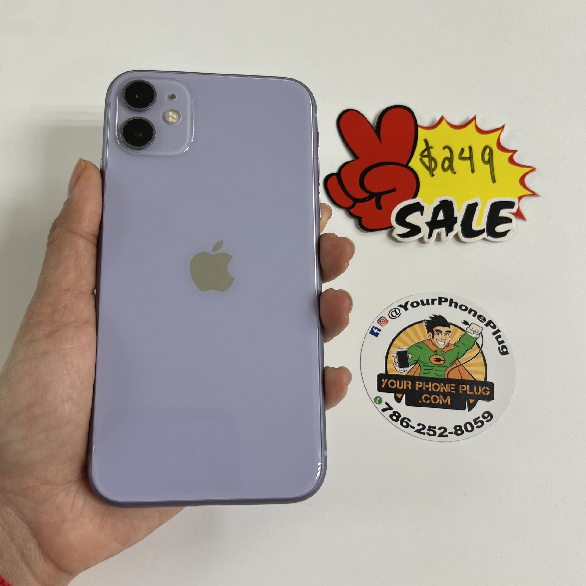 IPHONE 11 UNLOCKED 64GB LILAC NEW BATTERY