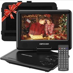 DBPOWER 11.5" Portable DVD Player, 5-Hour Built-in Rechargeable Battery, 9" Swivel Screen, Support CD/DVD/SD Card/USB, Remote Control, 1.8 Meter Car C