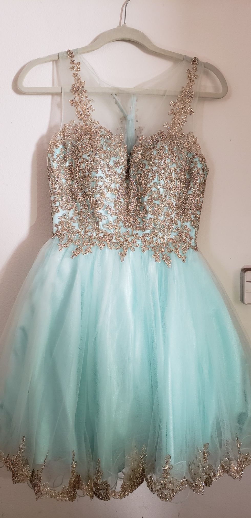 Mint/Gold prom dress - www.benaras.co Mint/Gold prom dress - www.benaras.co