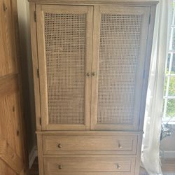 Pottery barn Sausalito Cane Armoire (40")