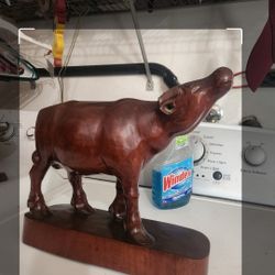 Wooden COW Statue