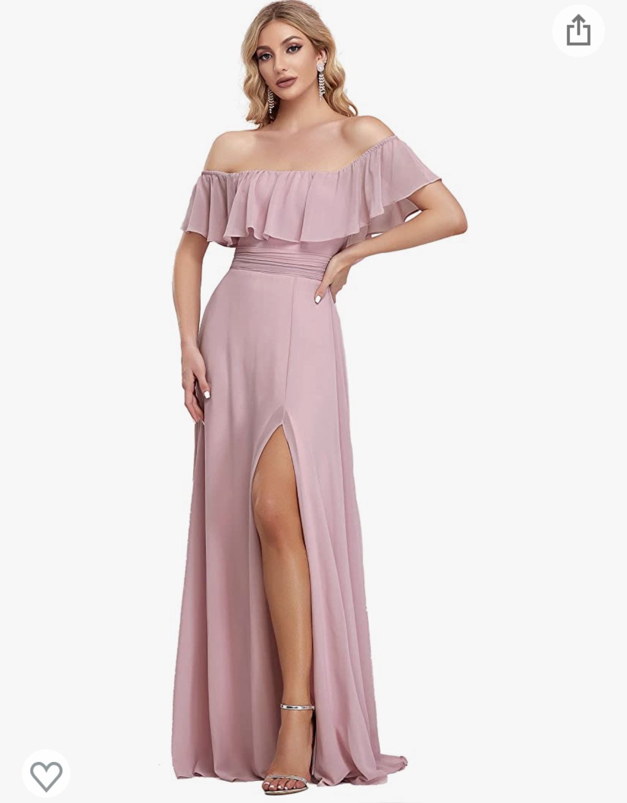 Off The Shoulder, Pink Ruffled Dress