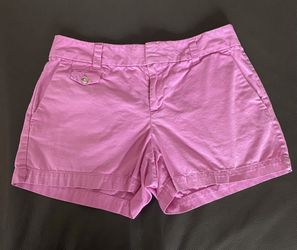 LOFT Women’s Chino Shorts Mid Rise Cotton Flat Front Pink Shorts Sz 4 