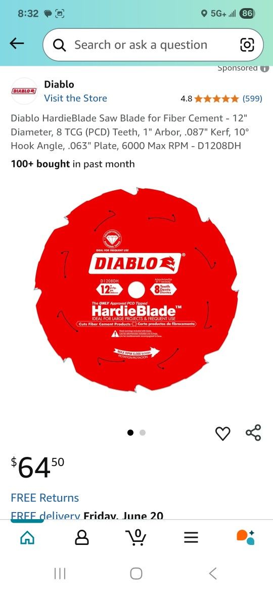 Diablo Hardieblade 12"