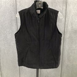 Black Fur Collar Vest