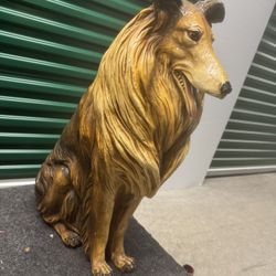 A Tall Ceramic Lassie Collie Statue 