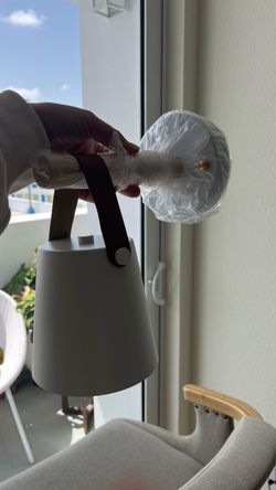 Wireless modern  wall sconces in metal white, leather and wood. For indoor & outdoor .